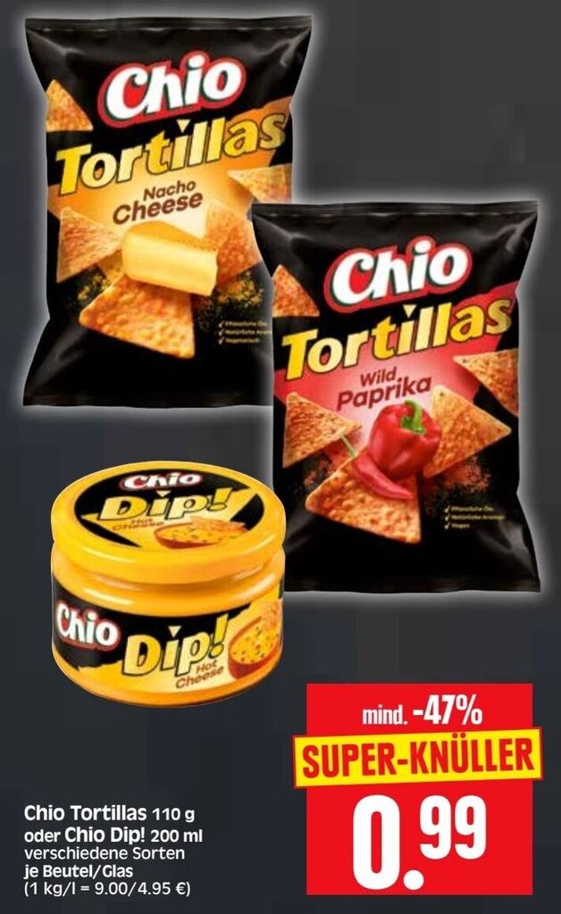 Chio Tortillas 110 g oder Chio Dip! 200 ml Angebot bei Edeka Herkules