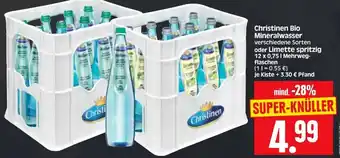 Edeka Herkules Christinen Bio Mineralwasser oder Limette spritzig 12 x 0,75 L Angebot