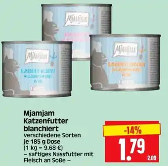 Edeka Herkules Mjamjam Katzenfutter blanchiert 185 g Dose Angebot