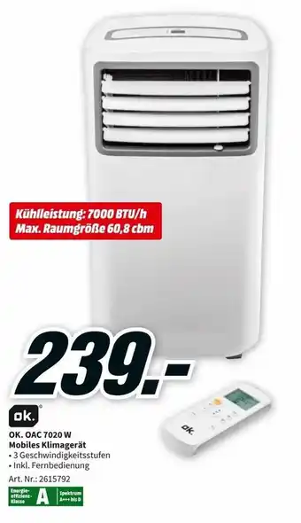 MediaMarkt OK. OAC 7020 W Mobiles Klimagerät Angebot