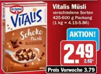 Hit Vitalis Müsli 425-600 g Packung Angebot