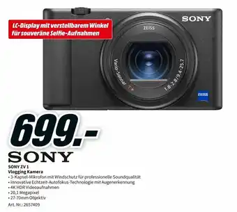 MediaMarkt Sony ZV 1 Vlogging Kamera Angebot