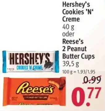 Rossmann Hershey's Cookies 'N' Creme 40g oder Reese's 2 Peanut Butter Chips 39,5g Angebot