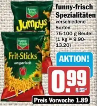 Hit funny-frisch Spezialitäten 75-100 g Beutel Angebot