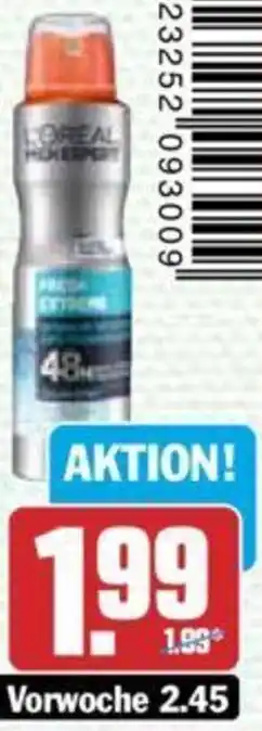 Hit L'Oréal Men Expert Deo Spray oder Roll On 150 ml Dose/50 ml Roller Angebot