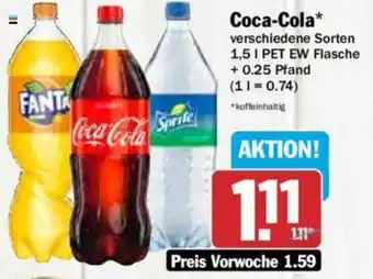 Hit Coca-Cola 1,5 L Angebot