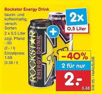 Netto Marken-Discount Rockstar Energy Drink Angebot