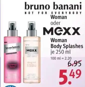 Rossmann bruno banani Woman oder Mexx Woman Body Splashes 250 ml Angebot