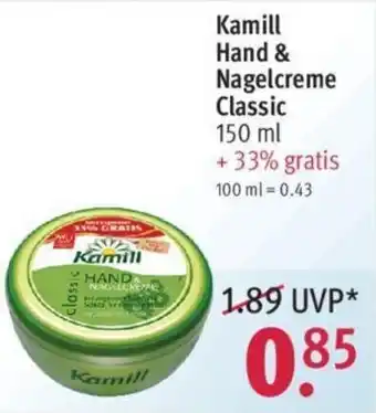 Rossmann Kamill Hand & Nagelcreme Classic 150ml Angebot