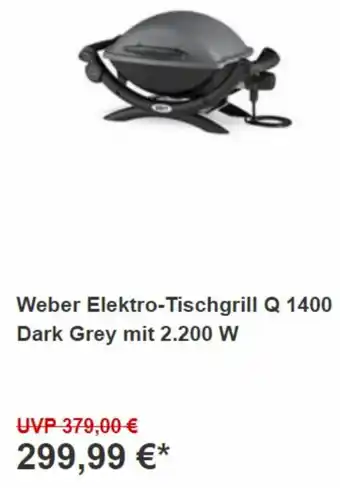 OBI Weber Elektro-Tischgrill Q 1400 Dark Grey mit 2.200 W Angebot