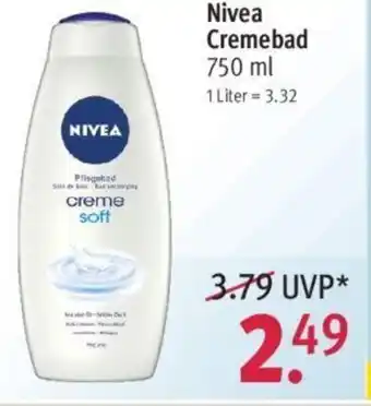 Rossmann Nivea Cremebad 750ml Angebot