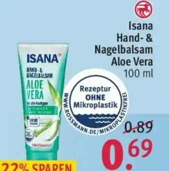 Isana Hand-& Nagelbalsam Aloe Vera 100ml Angebot bei Rossmann