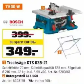 OBI BOSCH Tischsäge GTS 635-21 Angebot