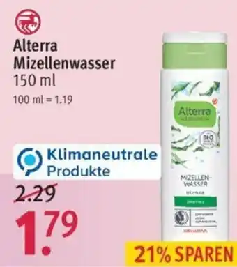 Rossmann Alterra Mizellenwasser 150ml Angebot