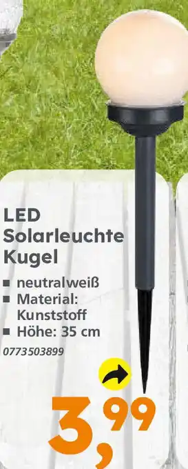 Globus Baumarkt LED Solarleuchte Kugel Angebot