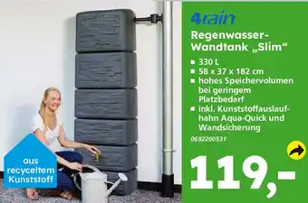 Globus Baumarkt 4rain Regenwasser-Wandtank ,,Slim" Angebot