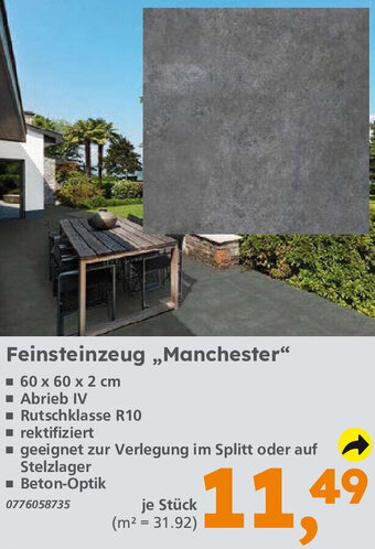 Globus Baumarkt Feinsteinzeug ,,Manchester" Angebot