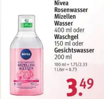 Rossmann Nivea Rosenwasser Mizellen Wasser 400ml oder Waschgel 150ml oder Gesichtwasser 200ml Angebot