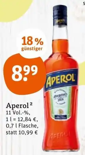 tegut Aperol  0,7 L Flasche Angebot