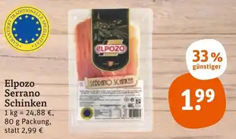 tegut Elpozo Serrano Schinken 80 g Packung Angebot