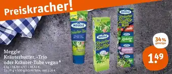 tegut Meggle Kräuterbutter, -Trio oder Kräuter-Tube vegan Angebot