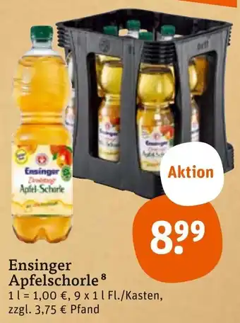 tegut Ensinger Apfelschorle  9x1 L Angebot