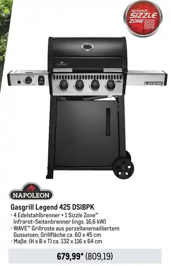 METRO NAPOLEON Gasgrill Legend 425 DSIBPK Angebot