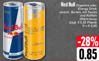 Edeka Red Bull Organics oder Energy Drink 250ml Dose Angebot