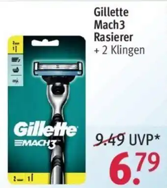 Rossmann Gillette Mach 3 Rasierer + 2 Klingen Angebot