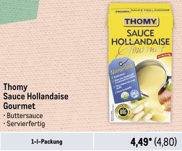 Thomy Sauce Hollandaise Gourmet 1LPackung Angebot bei METRO