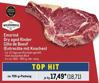 METRO True WILDERNESS Emsrind Dry aged Rinder Côte de Boeuf (Entrecôte mit Knochen) ca. 700-g-Packung Angebot