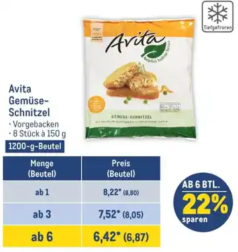 METRO Avita Gemüse-Schnitzel 1200-g-Beutel Angebot