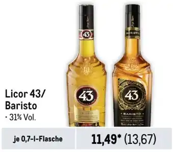 METRO Licor 43/ Baristo 0,7 L Flasche Angebot