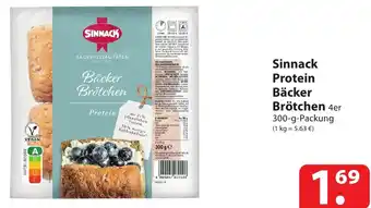 Famila Nord Ost Sinnack Protein Bäcker Brötchen 4er 300-g-Packung Angebot