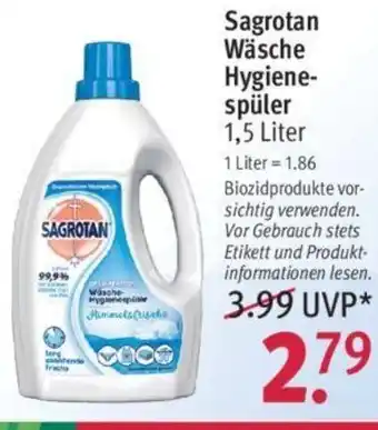 Rossmann Sagrotan Wäsche Hygienespüler  1,5L Angebot