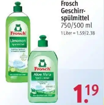 Rossmann Frosch Geschirrspülmittel 750/500 ml Angebot