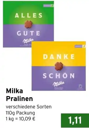 CAP Markt Milka Pralinen 110g Packung Angebot