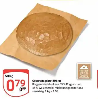 Globus Geburtstagsbrot Urbrot je 500 g Angebot