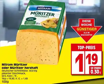 Elli Markt Milram Müritzer oder Müritzer herzhaft 100g Angebot