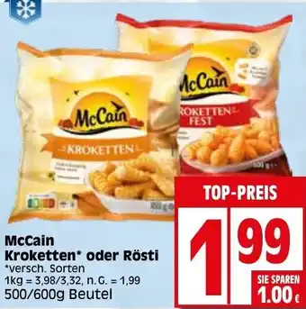 Elli Markt McCain Kroketten oder Rösti 500/600g Beutel Angebot