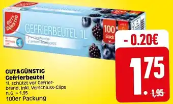 Elli Markt GUT&GÜNSTIG Gefrierbeutel 100er Packung Angebot