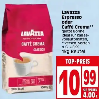 Elli Markt Lavazza Espresso oder Caffè Crema 1kg Beutel Angebot