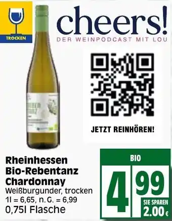 Elli Markt Rheinhessen Bio-Rebentanz Chardonnay 0,75 L Flasche Angebot