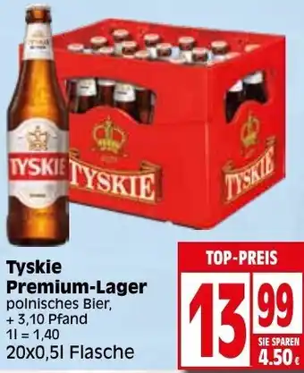 Elli Markt Tyskie Premium-Lager 20x0,5L Flasche Angebot