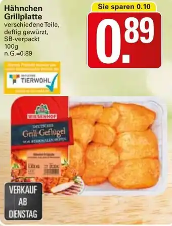 WEZ Hähnchen Grillplatte 100g Angebot