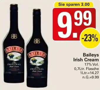 WEZ Baileys Irish Cream 0,7Ltr. Flasche Angebot