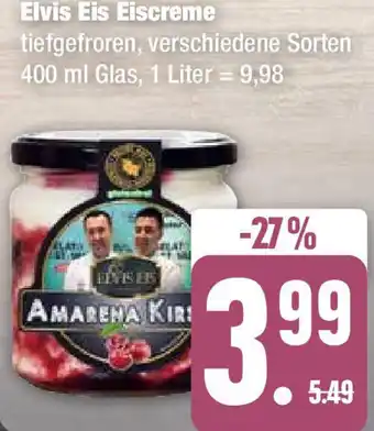 Edeka Elvis Eis Eiscreme 400 ml Glas Angebot