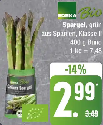 Edeka EDEKA Bio Spargel, grün 400g Bund Angebot