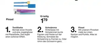 Zeeman Pinsel, Textilfarbe, Schwämme, Pinsel Angebot