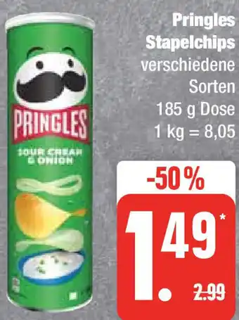 Edeka Pringles Stapelchips 185 g Dose Angebot